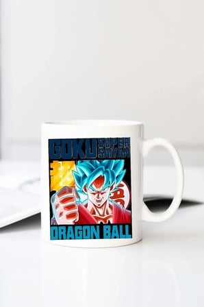 Gala Dragon Ball Goku Saiyan M44 Baskılı 330 ml Porselen Kupa Bardak (123468-1)