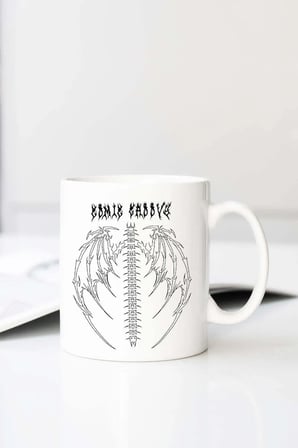 Gala Skull Gotik Grunge Model97 Baskılı 330 ml Porselen Kupa Bardak (123476-1)