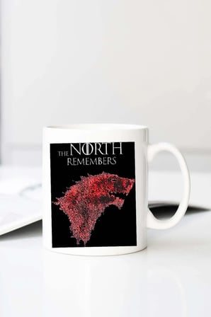 Game Of Thrones The North Reme Baskılı 330 ml Porselen Kupa Bardak (123485-4)