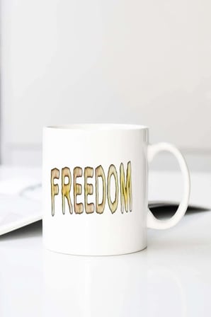 Freedoom Baskılı 330 ml Porselen Kupa Bardak (123489-3)