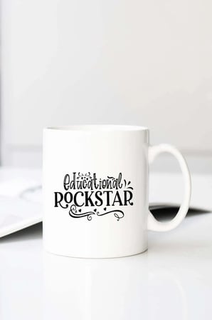 Educational Rockstar 01 Baskılı 330 ml Porselen Kupa Bardak (123490-1)