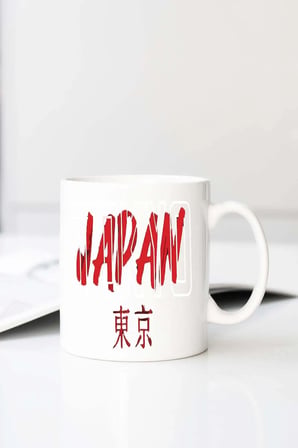 Tokyo Japa Baskılı 330 ml Porselen Kupa Bardak (123499-2)