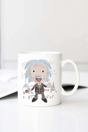 Einstein Baskılı 330 ml Porselen Kupa Bardak (123502-2)