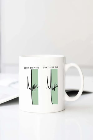 Dont Stop Music Baskılı 330 ml Porselen Kupa Bardak (123555-1)