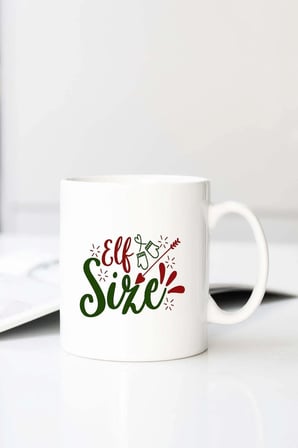 Elf Size 01 Baskılı 330 ml Porselen Kupa Bardak (123597-1)
