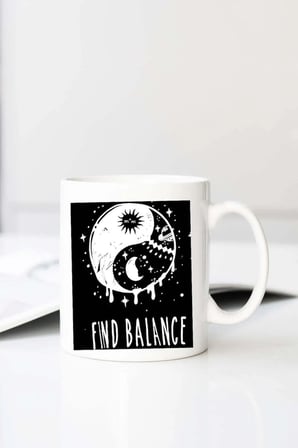 Find Balance Blackbonds Bask L Baskılı 330 ml Porselen Kupa Bardak (123685-1)