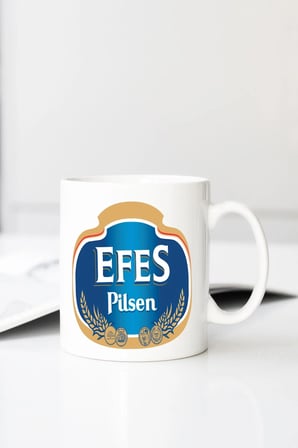 Efes Pilsen Baskılı 330 ml Porselen Kupa Bardak (123588_1)