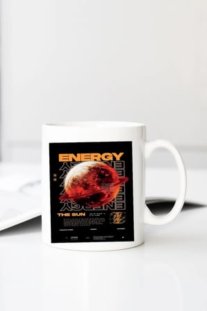 Energy Baskılı 330 ml Porselen Kupa Bardak (123607_1)