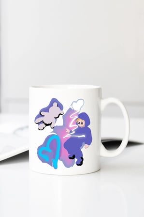 Ezwear Cartoon Graphic Drop Sh Baskılı 330 ml Porselen Kupa Bardak (123643_1)