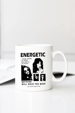 Ezwear Energetic Figure Slog Baskılı 330 ml Porselen Kupa Bardak (123645_1)