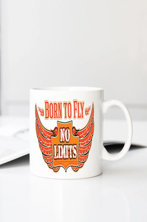 Fly Baskılı 330 ml Porselen Kupa Bardak (123698_1)