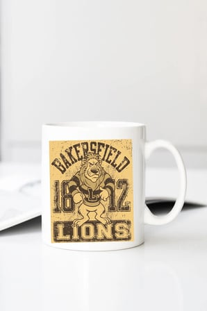 Football Lion Baskılı 330 ml Porselen Kupa Bardak (123702_1)