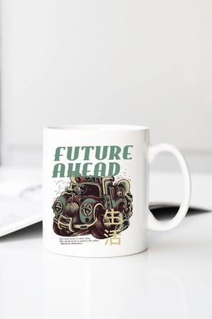 Future Ahead Baskılı 330 ml Porselen Kupa Bardak (123740_1)