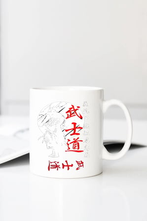 Gala Japonya Samuray Ruhu T Sh Baskılı 330 ml Porselen Kupa Bardak (123750_1)