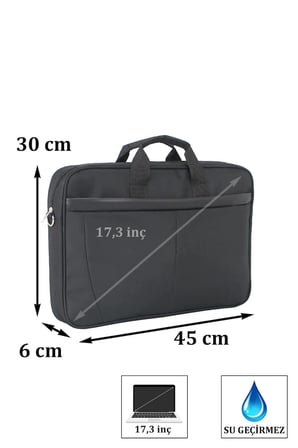 17,3 Inç Notebook ve Laptop Evrak Çantası Darbe Emici Yüzey Ergonomik Tasrım