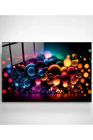 Colored Bubbles Cam Tablo, Dekoratif Cam Tablo