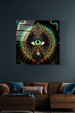 Green Eye Cam Tablo, Dekoratif Cam Tablo