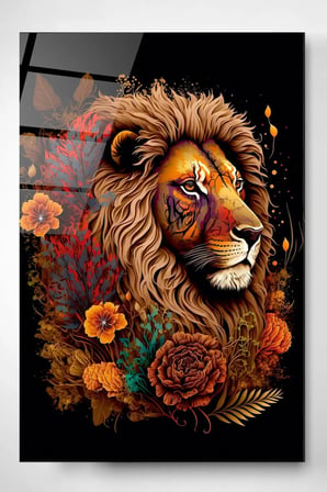 Lion Cam Tablo, Dekoratif Cam Tablo