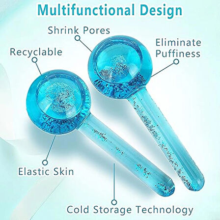 Eşya Dünyası Buz Küre Yüz ve Göz Soğuk Masaj Topu | Cilt Bakım ve Ferahlatıcı Soğuk Terapi Aleti – Göz Altı Masaj Küresi Mavi Renk