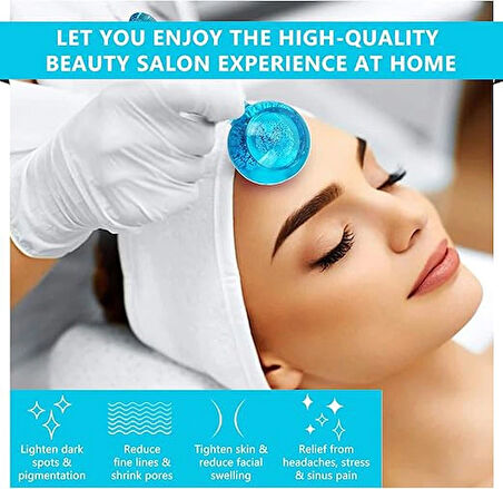 Eşya Dünyası Buz Küre Yüz ve Göz Soğuk Masaj Topu | Cilt Bakım ve Ferahlatıcı Soğuk Terapi Aleti – Göz Altı Masaj Küresi Mavi Renk