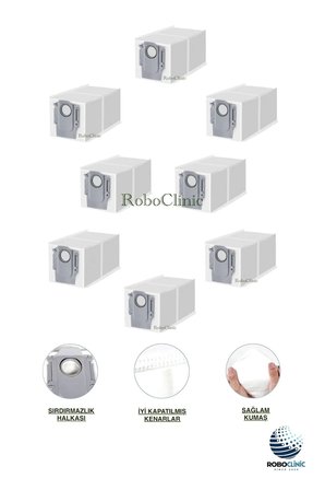 Roborock Saros 10r Robot Süpürge Uyumlu Yedek Aksesuar Toz Torbası 8 Parça