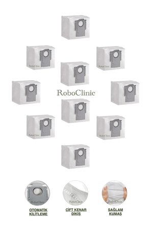 Roborock Q7 / Q7 Max / Q5 / Q5 Pro+ / Q8 Max Robot Süpürge Uyumlu Yedek Toz Torbası 10 Parça