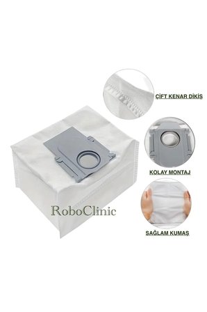 Roborock Q7 / Q7 Max / Q5 / Q5 Pro+ / Q8 Max Robot Süpürge Uyumlu Yedek Toz Torbası 2 Parça