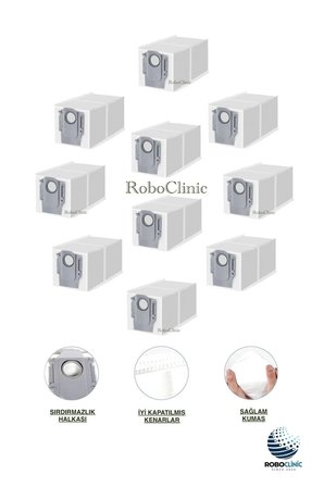 Roborock Saros 20 Sonic Robot Süpürge Uyumlu Yedek Toz Torbası 10 Parça