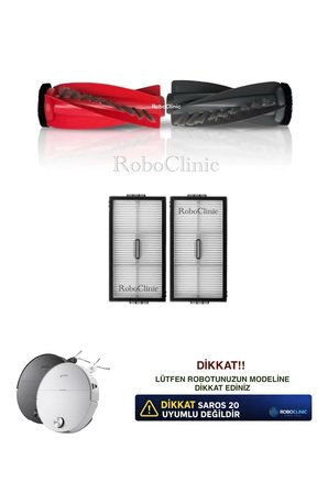 Roborock Saros 20 Sonic Robot Süpürge Uyumlu Yedek Ana Fırça, Hepa Filtre 4 Parça