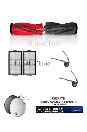 Roborock Saros 20 Sonic Robot Süpürge Uyumlu Yedek Fırça, Filtre 6 Parça