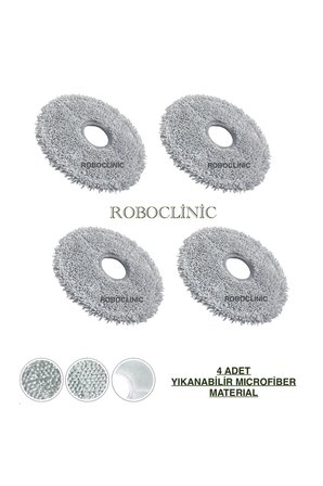 Roborock Saros 20 Robot Süpürge Uyumlu Microfiber Mop Paspas -4 Adet