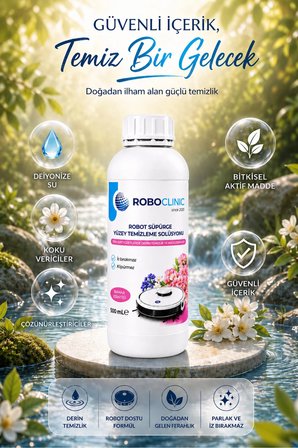Xiaomi X10 Uyumlu Robot Süpürge Deterjanı Solüsyonu Bahar Esintisi ( Yüzey Temizleyici ) 500 ML