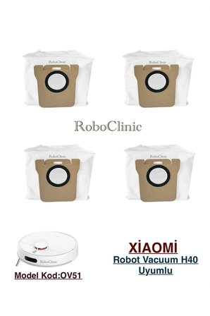Xiaomi Mi Vacuum Mop H40 Robot Süpürge ile Uyumlu Yedek Toz Torba - 4 Parça