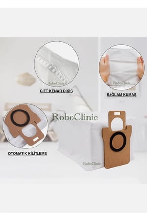 Dreame L20 Ultra Robot Süpürge Uyumlu Yedek 2 Adet Toz Torbası