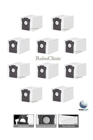 Dreame X50 Ultra Robot Süpürge Uyumlu Yedek Toz Torbası -10 Parça