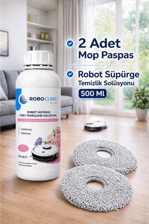 DREAME L20 Ultra Uyumlu Yedek Mop, Robot Süpürge Deterjanı 500 ML Solüsyon Bahar Çiçekleri