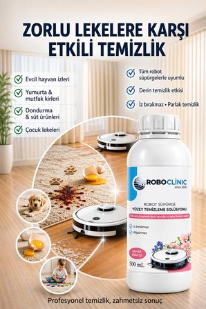 DREAME L20 Ultra Uyumlu Yedek Mop, Robot Süpürge Deterjanı 500 ML Solüsyon Bahar Çiçekleri