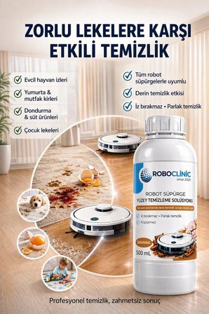 DREAME X40 Ultra L40 Ultra Uyumlu Yedek Mop ve Robot Süpürge Deterjanı 500 ML Solüsyon -SAVANA