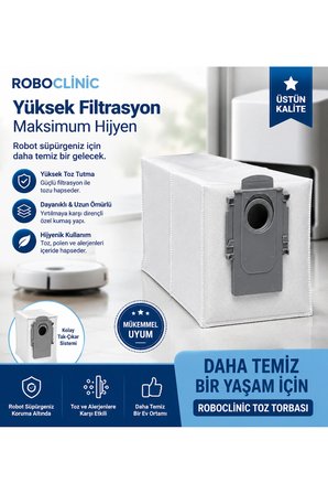 Roborock Qrevo Edge 2 Pro Robot Süpürge Uyumlu Yedek Parça Toz Torbası 4 Adet