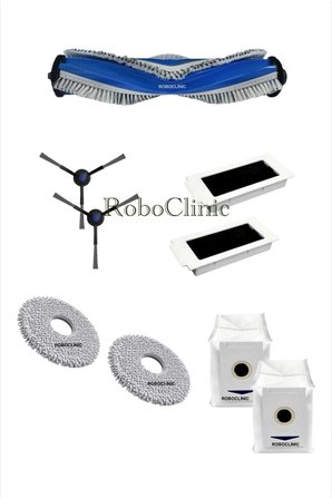 Ecovacs Deebot T30 Pro Omni Robot Süpürge Uyumlu Yedek Toz Torba, Fırça, Filtre, Mop 9 Parça