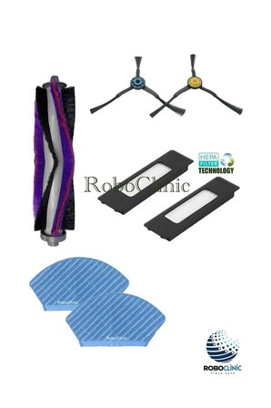 Fakir Robert RS 770 Robot Süpürge Uyumlu Yedek Fırça, Filtre, Mop Paspas -7 Parça