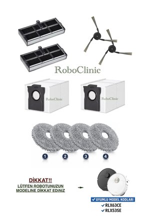 Dreame X40 Ultra L40 Ultra Robot Süpürge Uyumlu Toz Torba, Yan Fırça, Hepa Filtre, Mop Seti 10 Parça