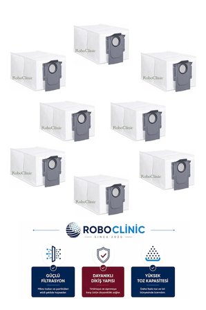 Roborock Saros 10r Robot Süpürge Uyumlu Yedek Aksesuar Parçası Toz Torba 8 Adet