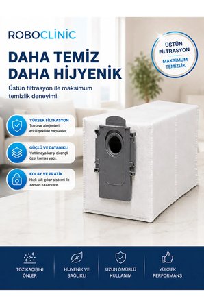 Roborock QRevo CurvX Robot Süpürge Uyumlu Yedek Parça Toz Torbası 2 Adet