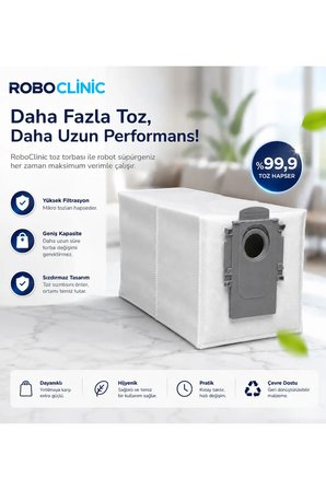 Roborock Qrevo Curv 2 Pro Robot Süpürge Uyumlu Yedek Parça Toz Torbası 2 Adet