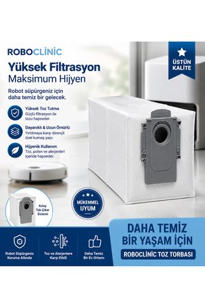 Roborock Qrevo Edge 2 Pro Robot Süpürge Uyumlu Yedek Parça Toz Torbası 6 Adet