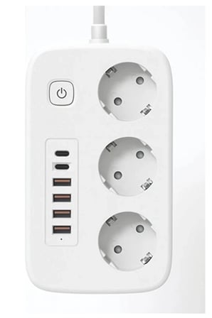 akım Korumalı Priz Ve Masaüstü Şarj İstasyonu Kablosuz 3 Priz ,4 Usb, 2 Type-c Girişli 2 Metre