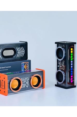 Şeffaf Mecha Müzik Tws Stereo Rgb İ̇Şıklı Hoparlör Kablosuz Bluetooth 5.0 Taşınabilir Hoparlör V9