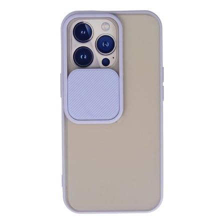 İphone 13 Pro Kılıf Palm Buzlu Kamera Sürgülü Silikon - Lila