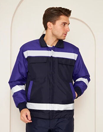 Mervem Saks Mavi Robalı Lacivert Soğuk Hava Mont Pantolon Takım Su ve Rüzgar İticili